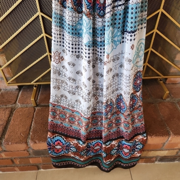 Enfocu Boho Colorful Maxi Spaghetti Dress. SIZE 6 - Picture 10 of 13